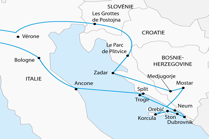 Bosnie-Herzégovine - Croatie - Italie - Slovénie - Circuit La Croatie, la Bosnie et la Slovénie - Départ Sud